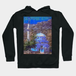 Abstract wall art print Mosqueset  in the hillside - Turkey Hoodie